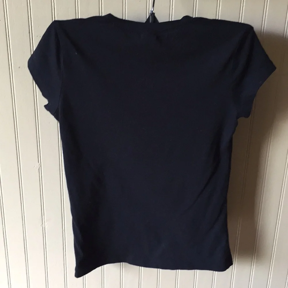 Justice T-shirt black gold design size 6
